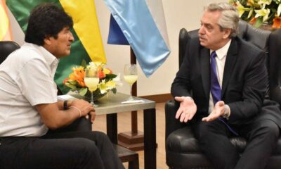 Evo Morales, departe con Alberto Fernández