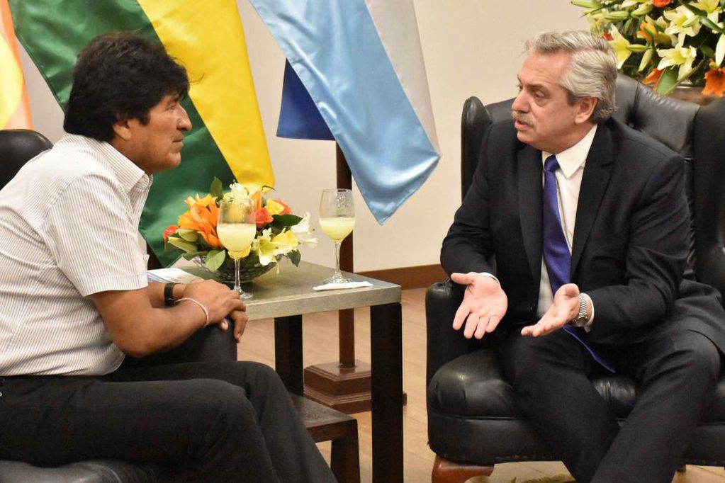 Evo Morales, departe con Alberto Fernández