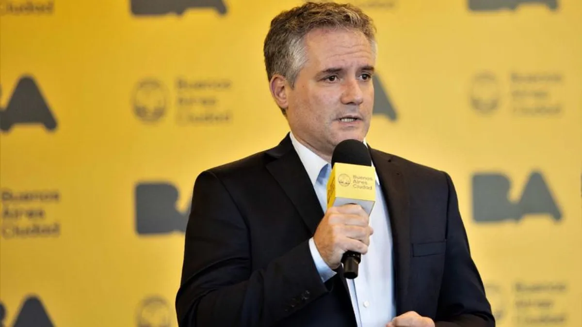 Marcelo D'Alessandro, durante una conferencua de prensa en la sede del Gobierno de la Ciudad de Buenos Aires.