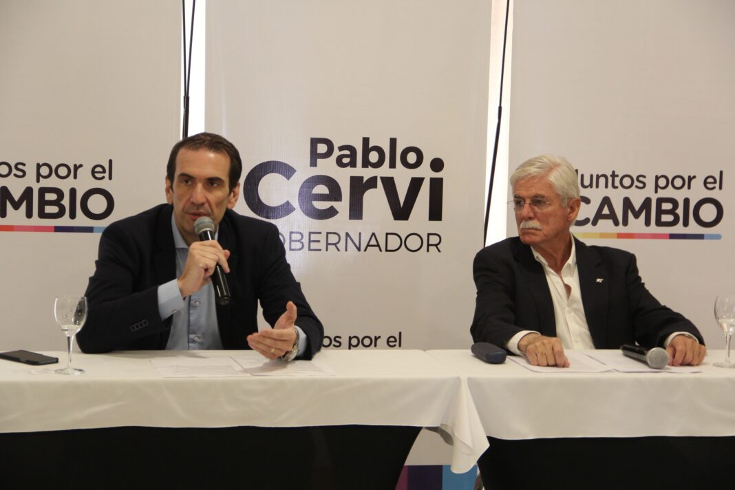 Pablo Cervi y Jorge Taylor durante el lanzamiento de la fórmula para la gobernación.