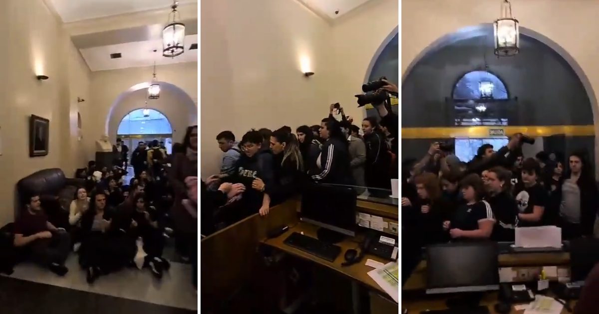 Estudiantes irrumpieron Palacio Pizzurno por ley de financiamiento